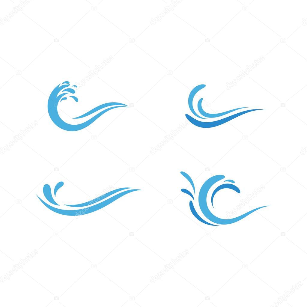 Water wave Logo design vector Template