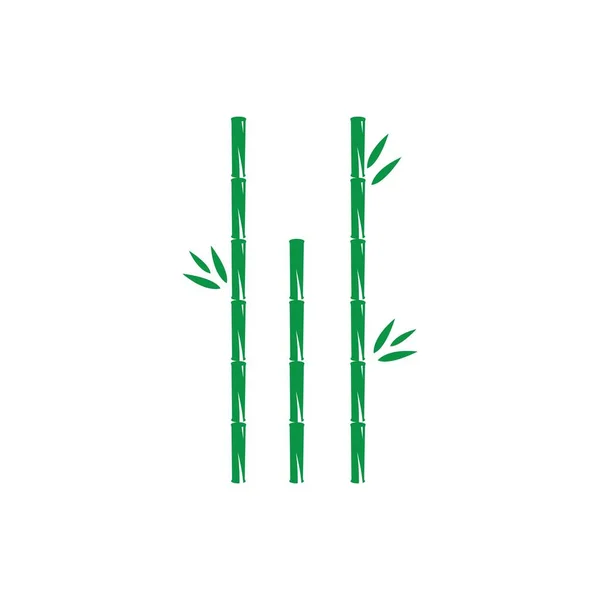 Bambú con hoja verde — Vector de stock