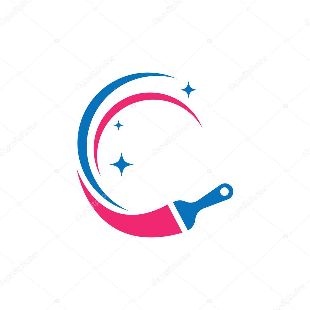 Paint logo business vector icon template