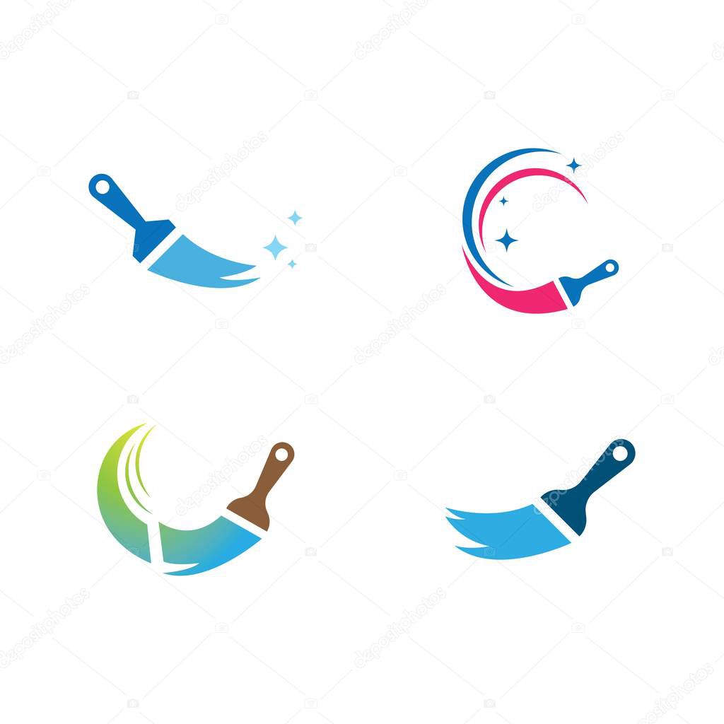 Paint logo business vector icon template