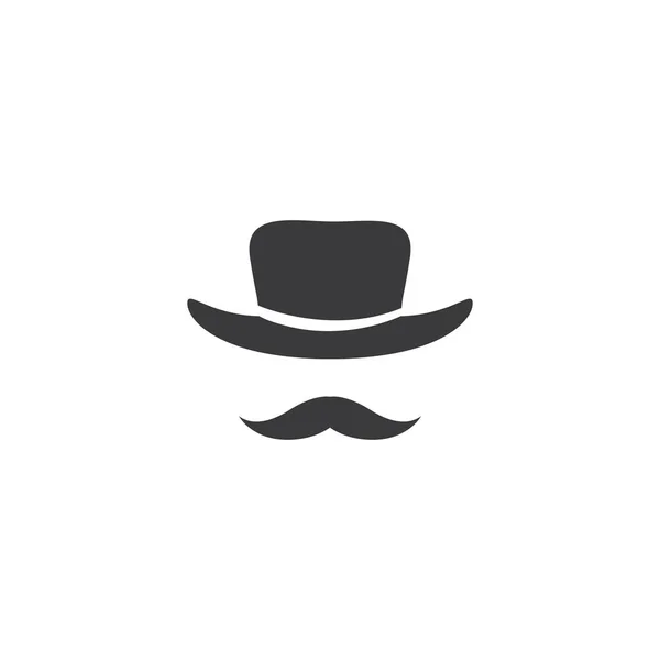 Sombrero de caballero y bigote — Vector de stock