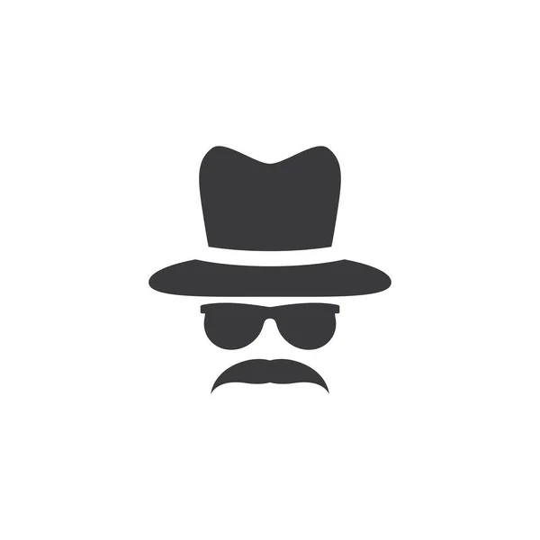 Sombrero de caballero y bigote — Vector de stock