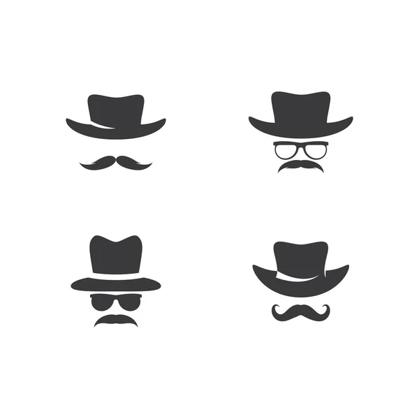 Джентльменская шляпа и усы — стоковый вектор