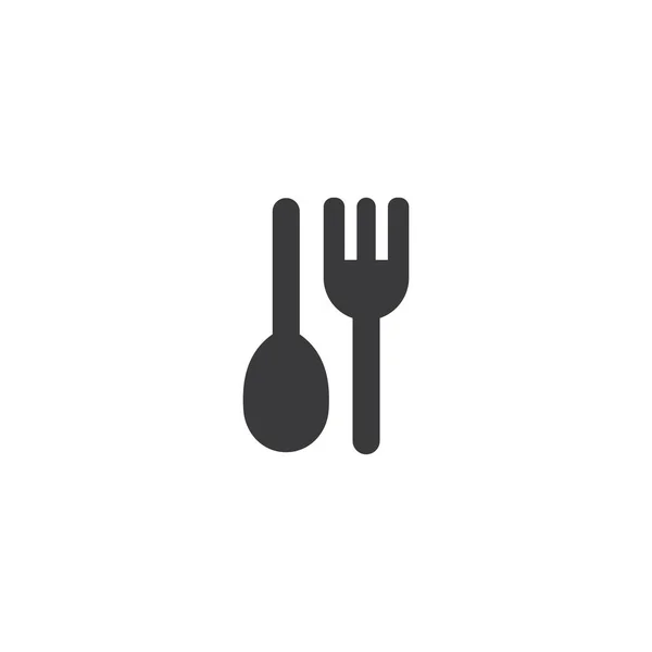 Tenedor y cuchara icono — Vector de stock