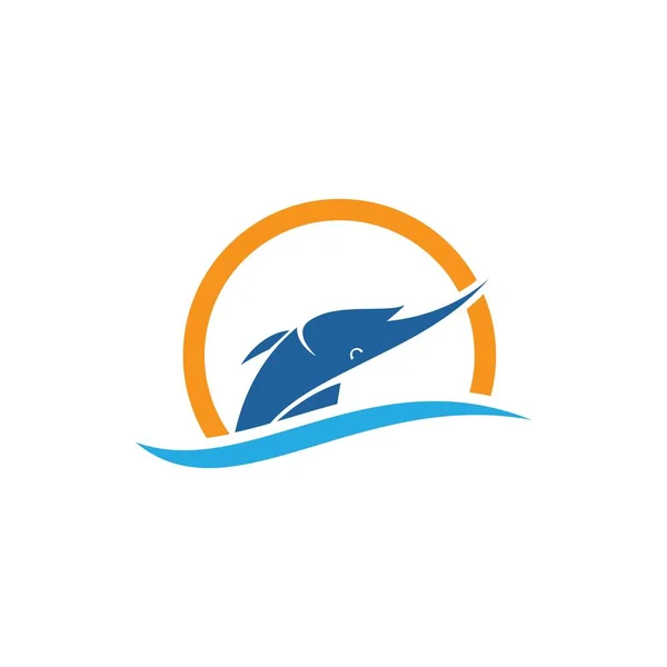 Marline fish logo — Stock Vector