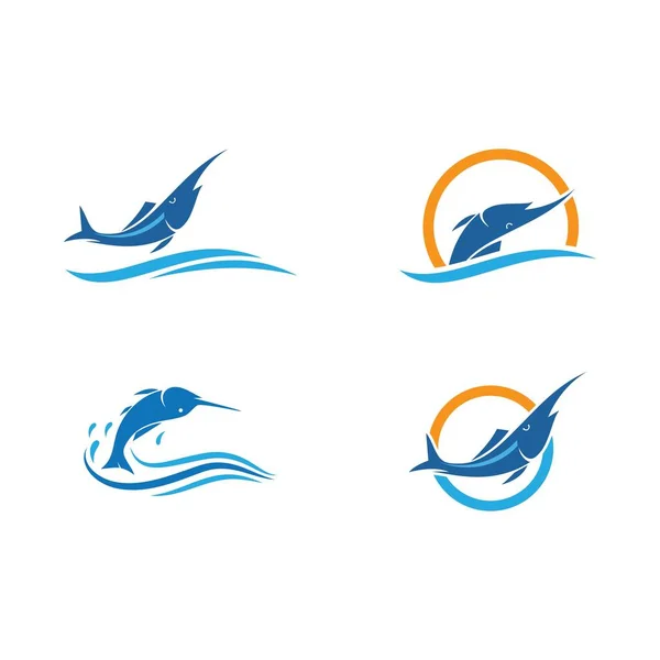 Marline fish logo — Stock Vector
