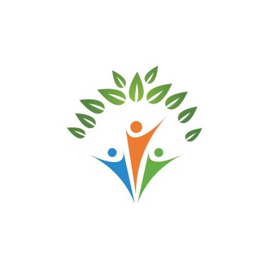 Aile ağacı logo şablonu vektör çizim