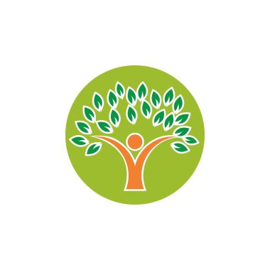 Aile ağacı logo şablonu vektör çizim