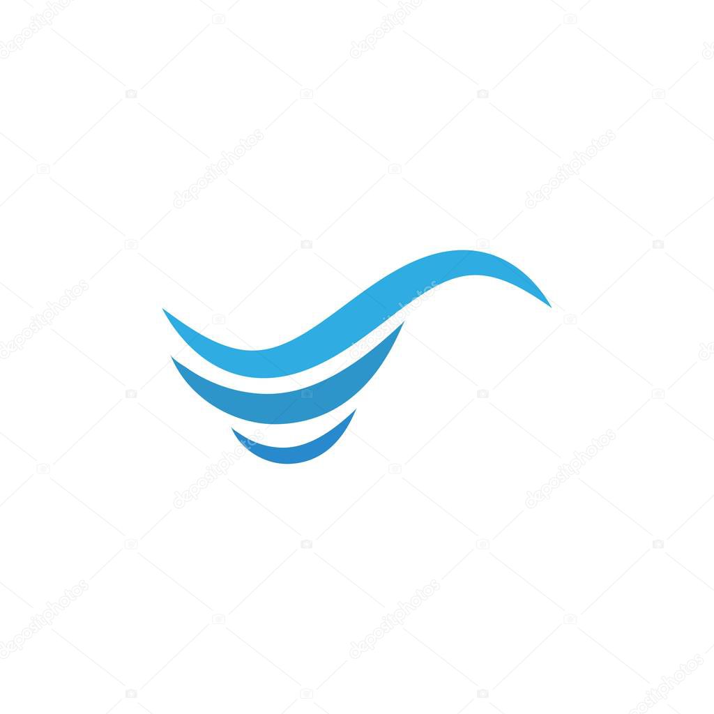 Water wave Logo design vector Template