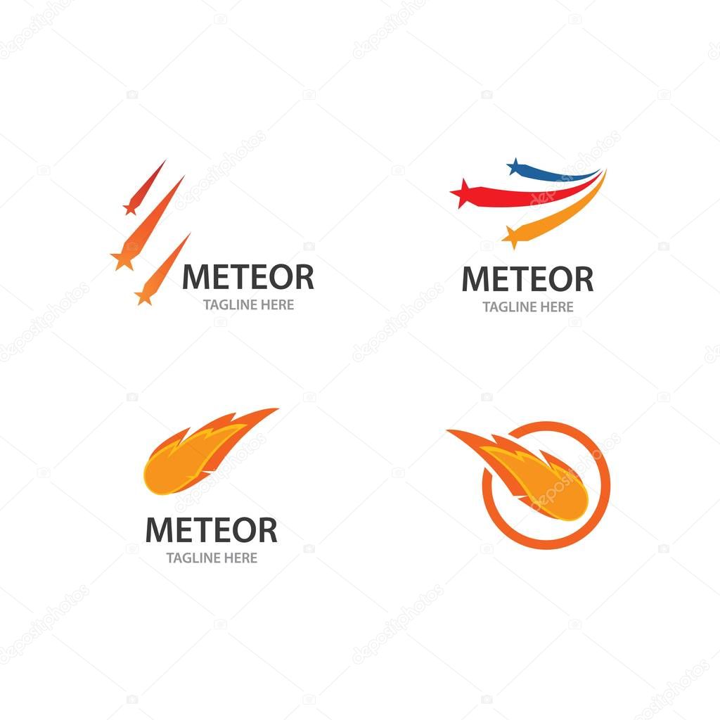 Meteorite ilustration logo vector template