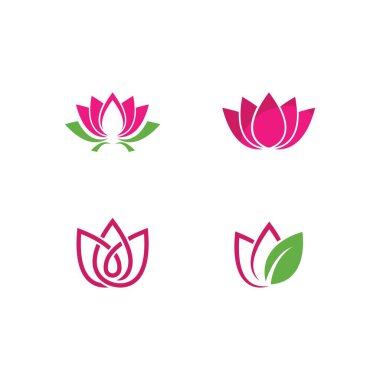 Lotus çiçek logosu seti