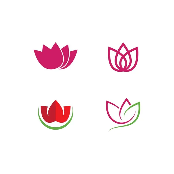 Lotus çiçek logosu seti — Stok Vektör
