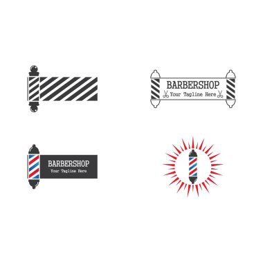 Berber direği seti logo ilustration 