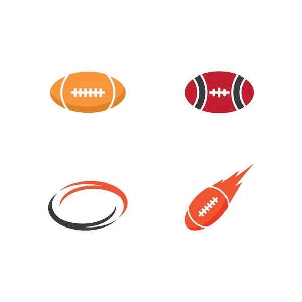 Conjunto de logo de pelota de rugby — Vector de stock