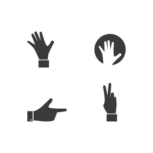 Set di icona della mano gestuale — Vettoriale Stock