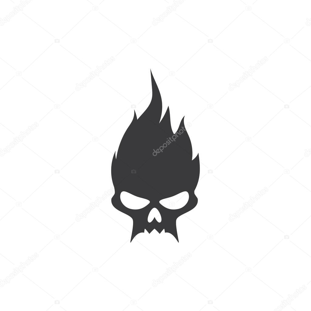 Skull logo vector illustration flat design
