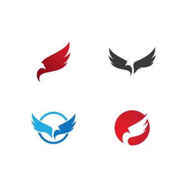 Falcon Eagle Kuş Logo seti 