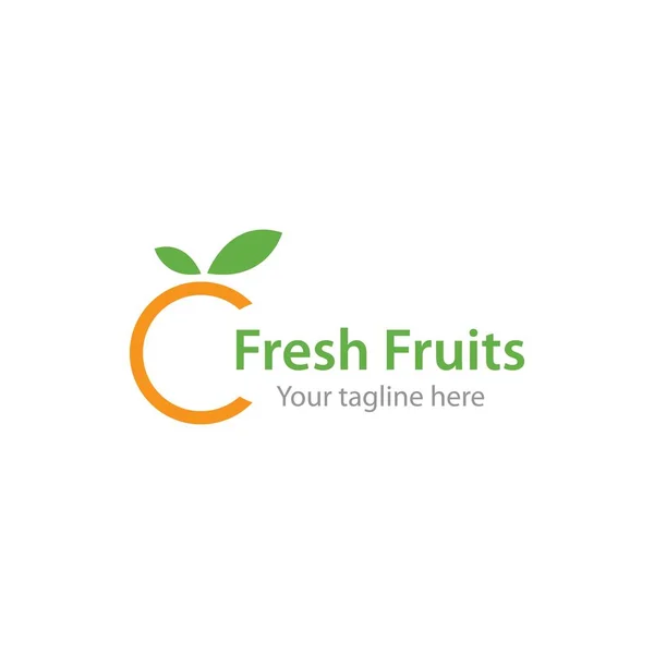 Logotipo de fruta laranja fresca —  Vetores de Stock