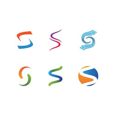 S harfi logo tasarımı seti