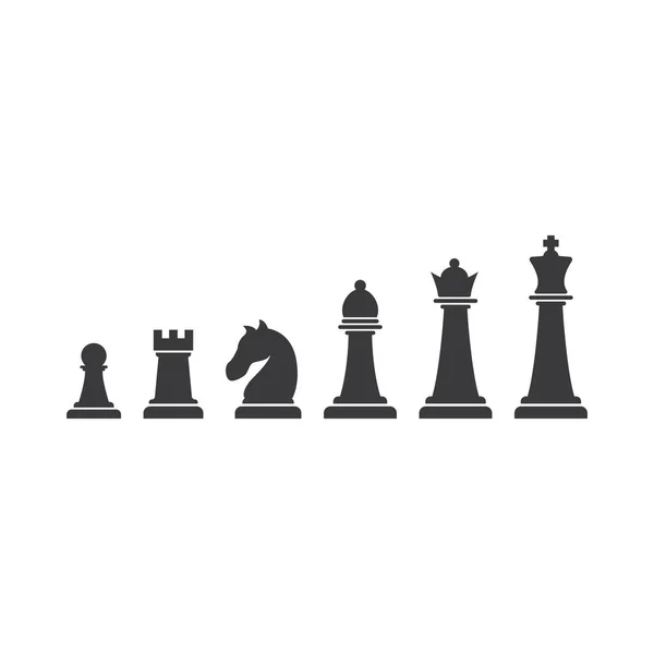 Ícone de xadrez ilustração conjunto — Vetor de Stock