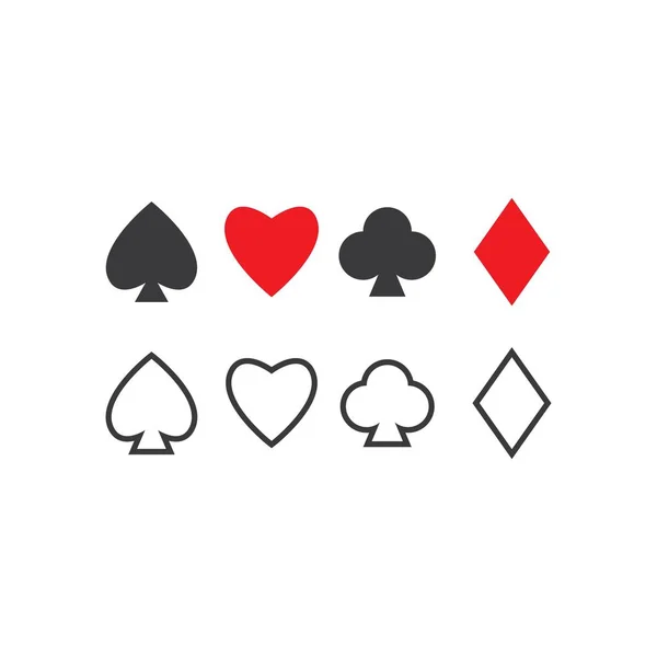 Conjunto de iconos de cartas de juego — Vector de stock