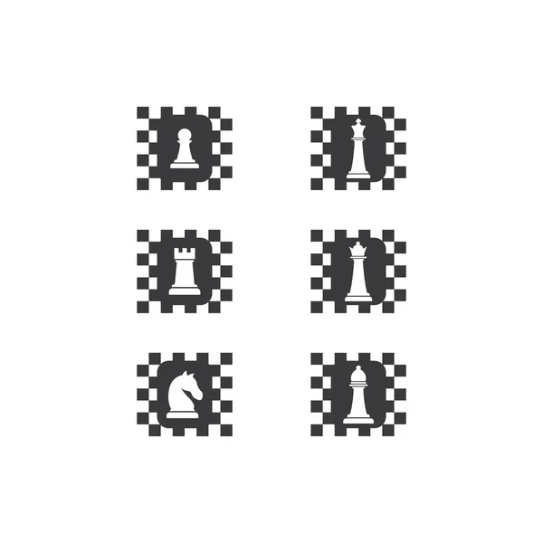 Schaken pictogram ingesteld — Stockvector
