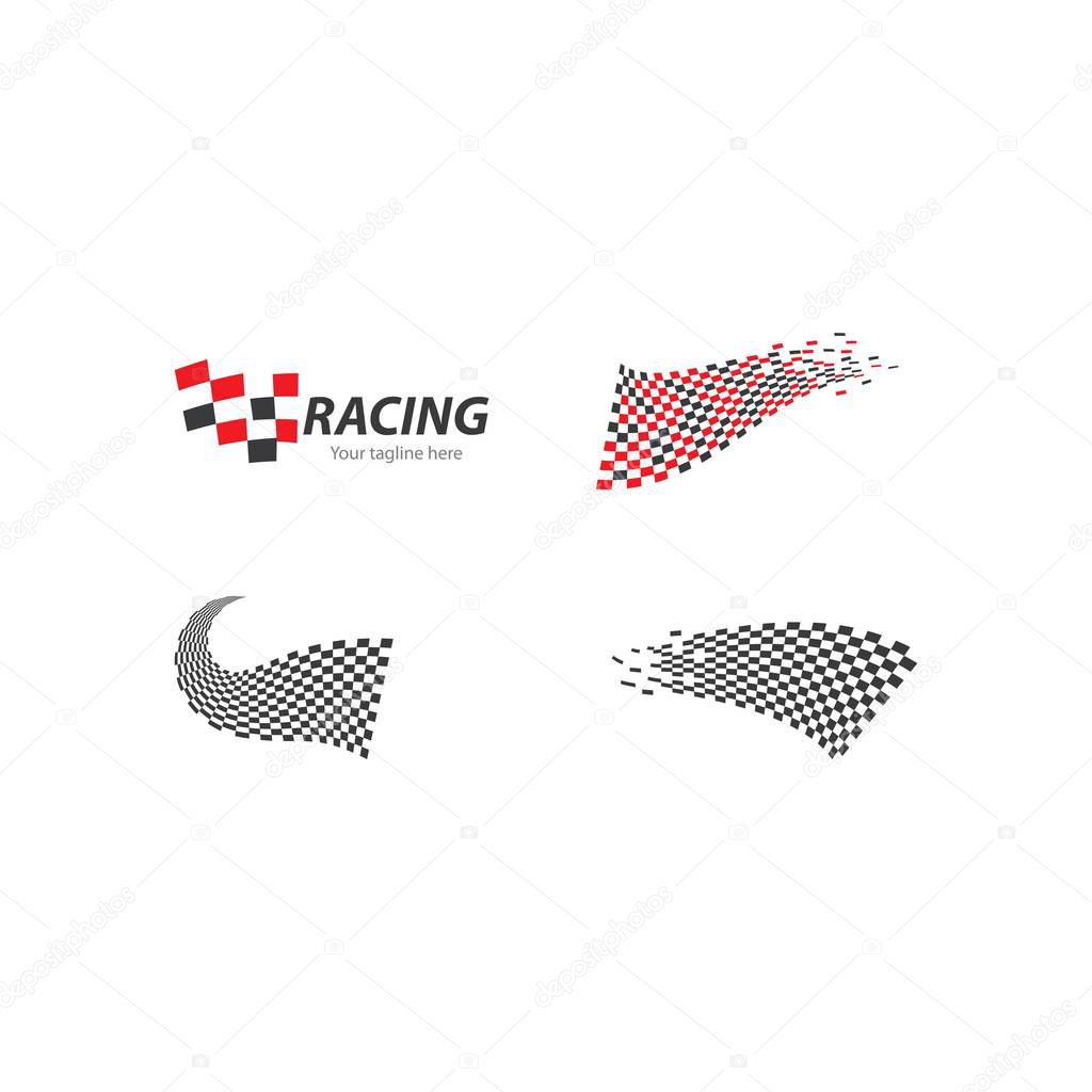 Race flag logo vector template