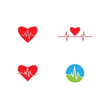 kalp atışı çizgisi logo vektörü 