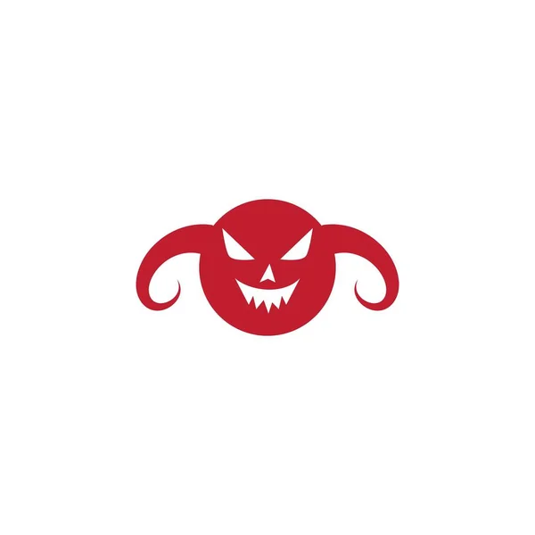 Devil volto personaggio logo ilustrazione — Vettoriale Stock