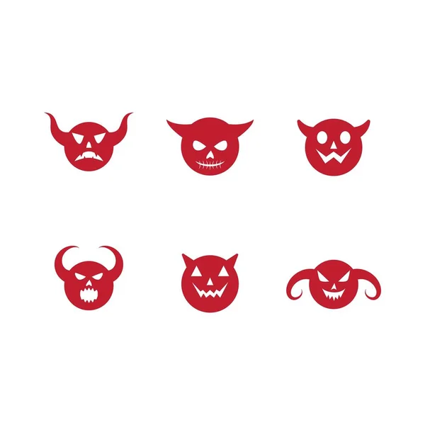 Insieme del vettore di ilustrazione del logo del diavolo — Vettoriale Stock