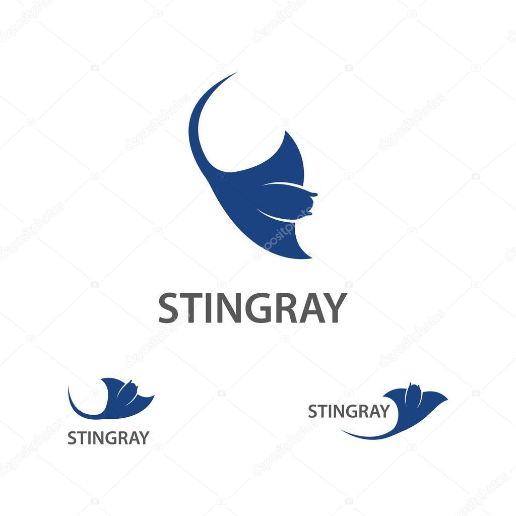 Stingray logo ilustration vector flat design template