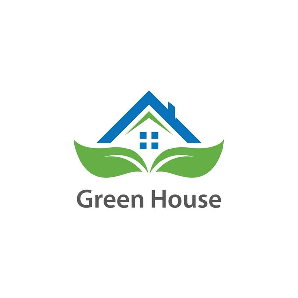 Logo zielony dom — Wektor stockowy