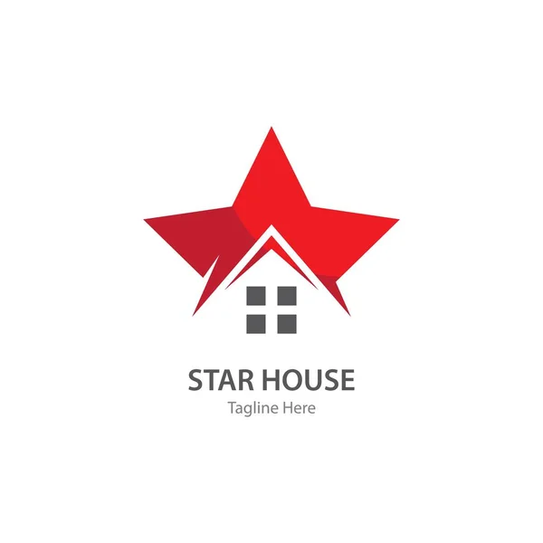 Star house Proprietà e Costruzione logo — Vettoriale Stock