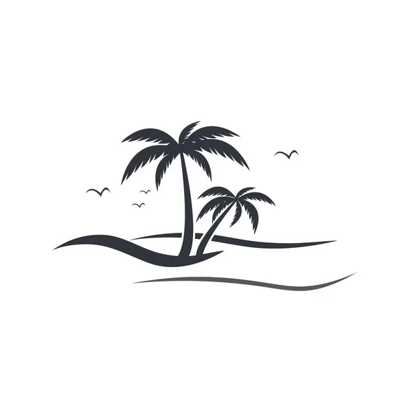 Palmera verano logo — Archivo Imágenes Vectoriales