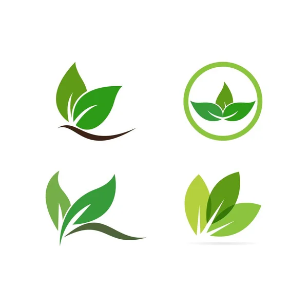 Blatt Logo Illustration Natur Element Vektor — Stockvektor