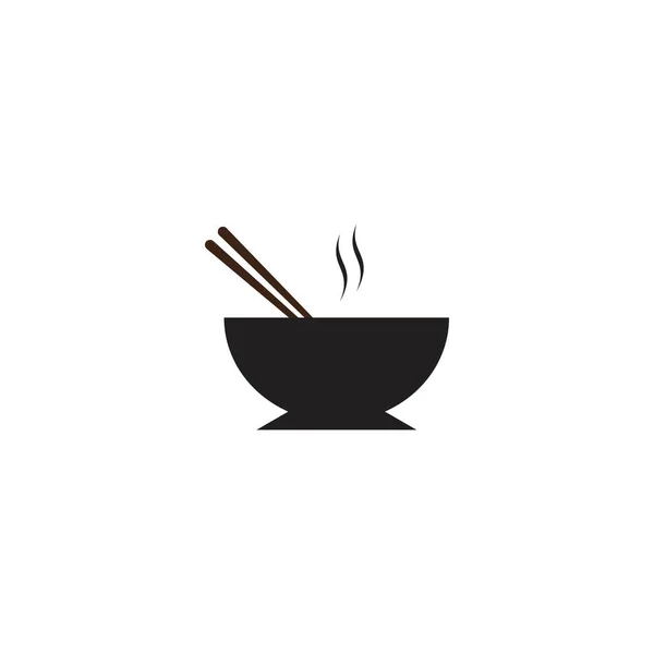 Noodle Bowl Logo Ontwerp Vector Ilustratie Template — Stockvector