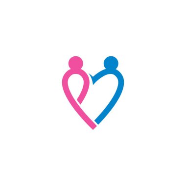 Love Family Care Logo Vektör illüstrasyon tasarımı