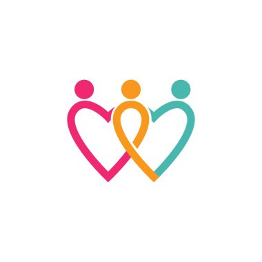 Love Family Care Logo Vektör illüstrasyon tasarımı