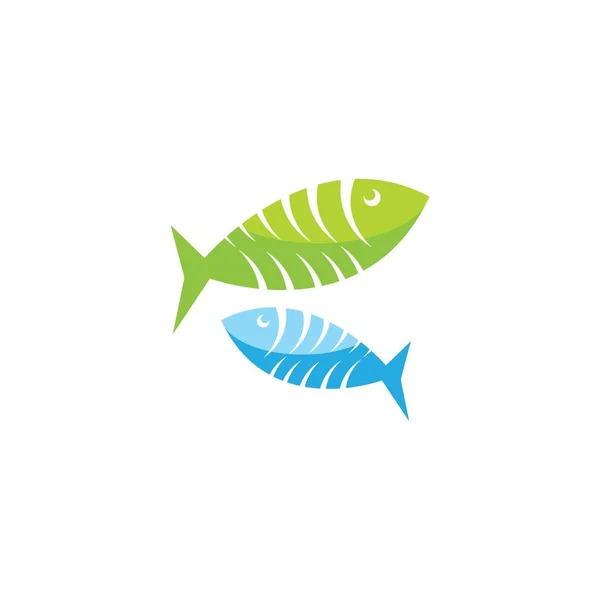 Logo Peces Ilustración Vector Plantilla — Vector de stock