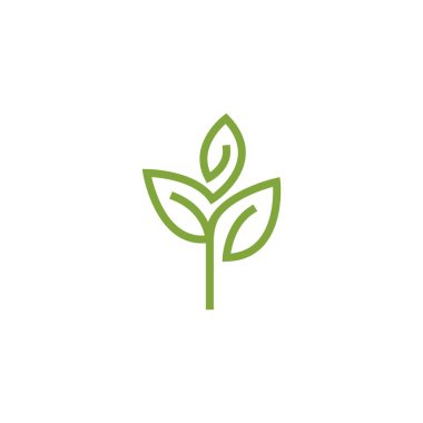 Yeşil yaprak logosu ekoloji doğa element vektör simgesi