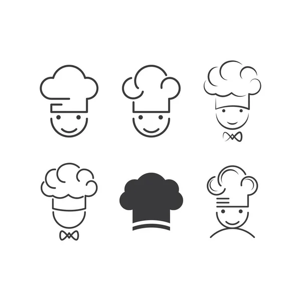 Chapéu Chef Alimento Logotipo Modelo Vetor —  Vetores de Stock