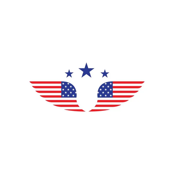 Amerikanische Flagge Illustration Vektor Design Vorlage — Stockvektor