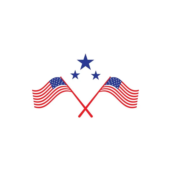 アメリカ国旗イラストベクトルデザインテンプレート — ストックベクタ