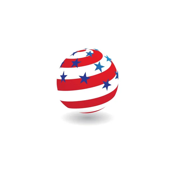 アメリカ国旗イラストベクトルデザインテンプレート — ストックベクタ