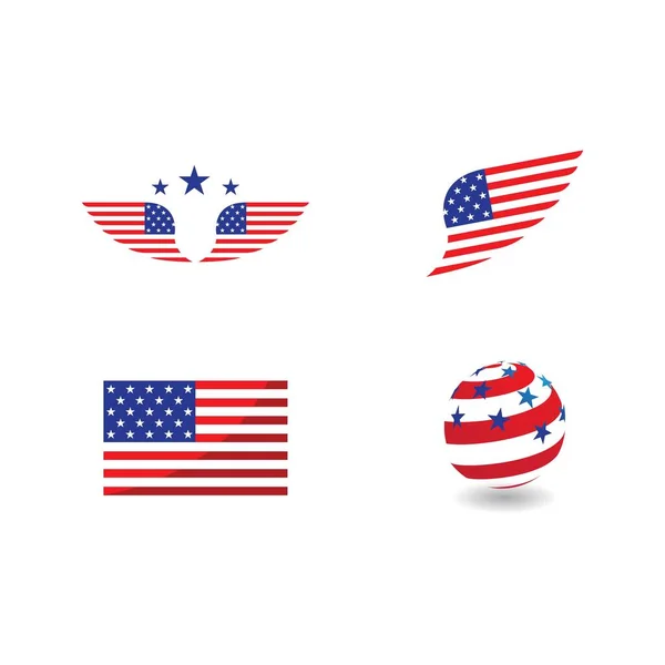 Modelo Desenho Vetorial Ilustração Bandeira Americana —  Vetores de Stock