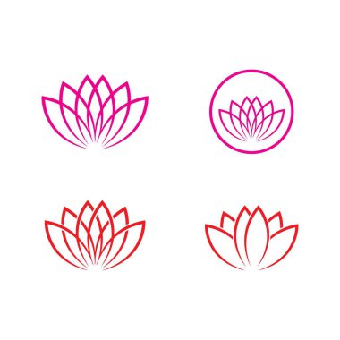 Lotus çiçeği logosu Şablon Vektörü 