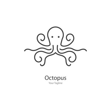 Ahtapot logo ilüstrasyon vektör şablonu