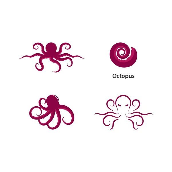 Pulpo Logotipo Ilustración Vector Plantilla — Vector de stock