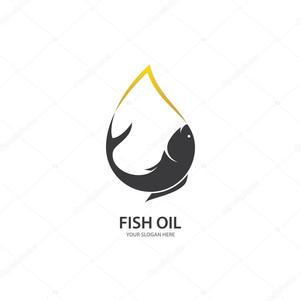 Fish oil logo vector illustration template