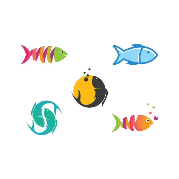 Balık Logosu Ilüstrasyon Vektör Şablonu — Stok Vektör